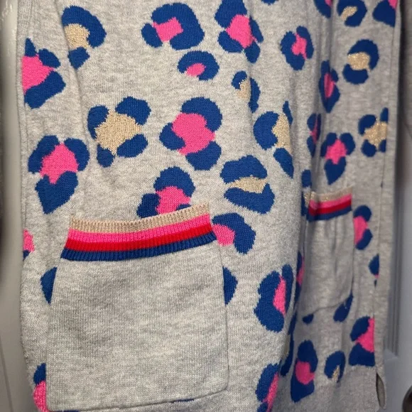 Mini Boden Girls Sweater Dress Animal Print Cheetah Pockets Size 8-9 - Picture 3 of 6